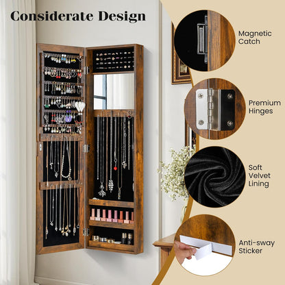 giantex wall or door mounted jewelry cabinet with, package contents