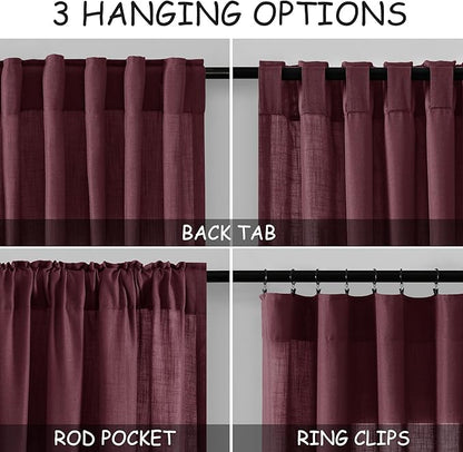Nanspring Linen Curtains 108 Inches Long - Image 2