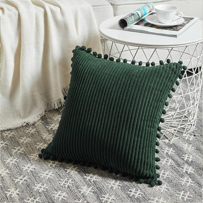 Fancy Homi Pack of 2 Dark Green Decorative Throw Pillow Covers 26x16 Inch - Image 2
