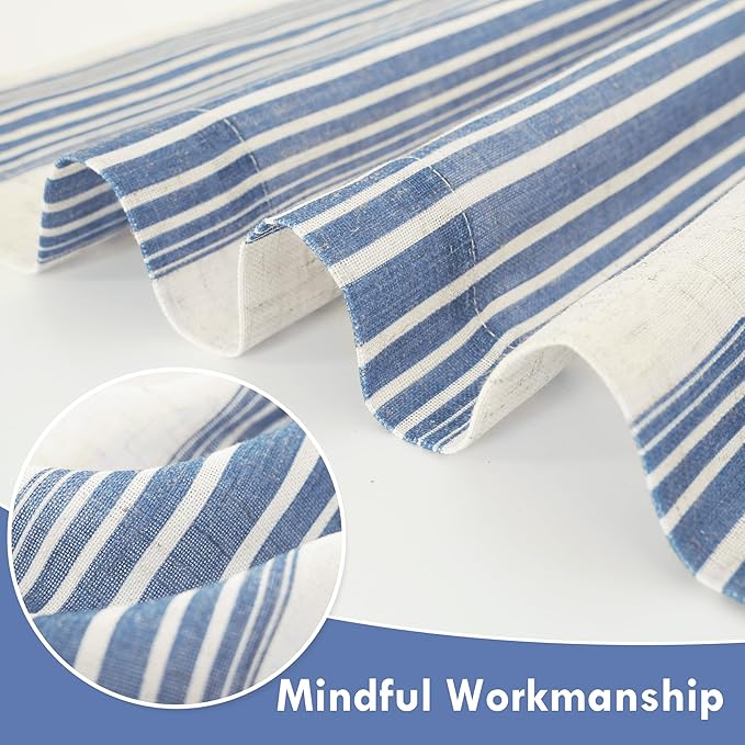 DriftAway Farmhouse Vertical Striped Linen Blend Textured Light Filtering Semi - Image 4