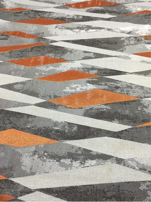 OctoRose 3 Side Zipper Upholstery Thick Linen Tweed Diamond-Orange Grey by OctoRose
