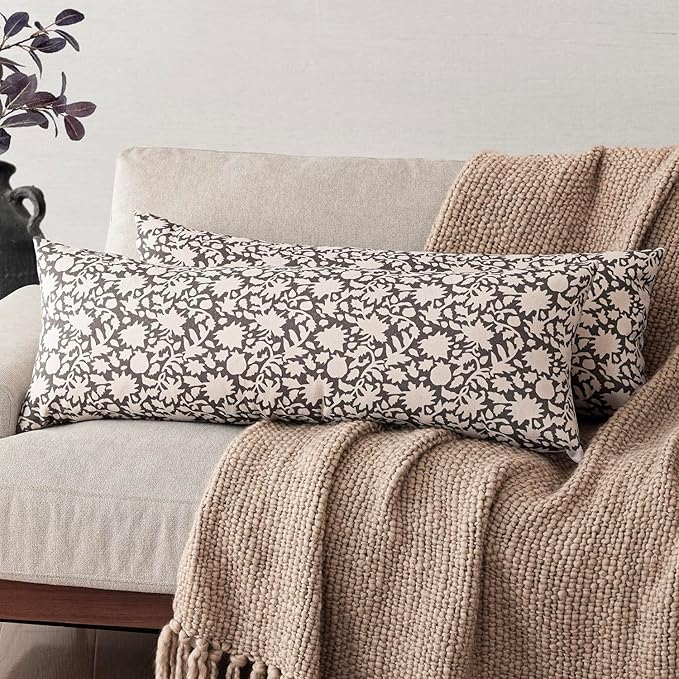 Foindtower Set of 2 Decorative Long Body Lumbar Throw Pillow Covers Accent by Foindtower