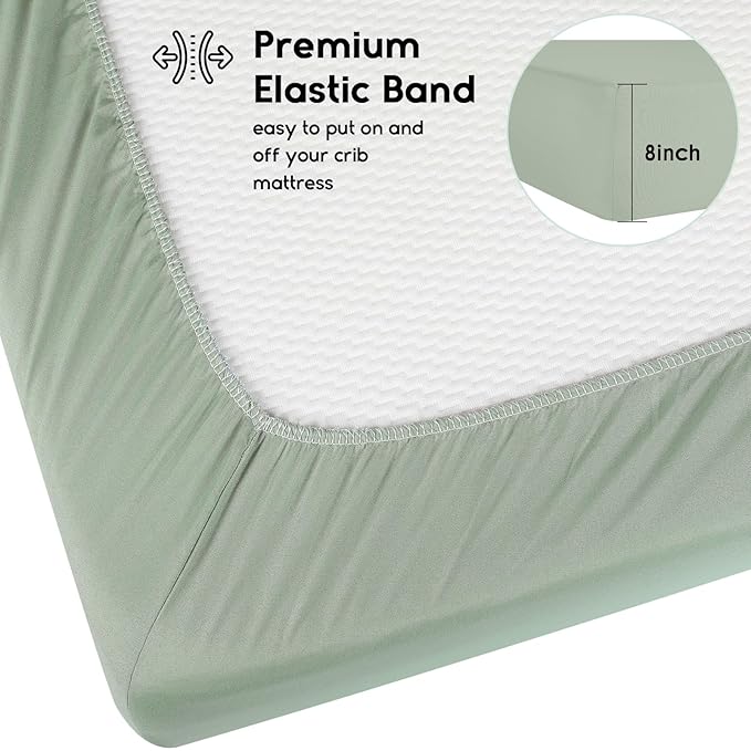 Yoofoss Baby Crib Sheets for Boys Girls, Fitted Crib Sheet 2 Pack for Standard - Image 3