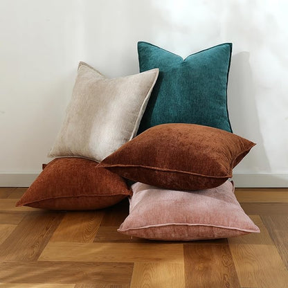 Stellhome Pack of 2 Soft Textured Throw Decorative Pillow Covers Square Accent - Image 7
