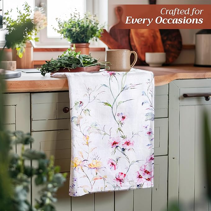 Maison d' Hermine Kitchen Towels Set of 3 100% Cotton 27.50" x 20" Reusable - Image 5