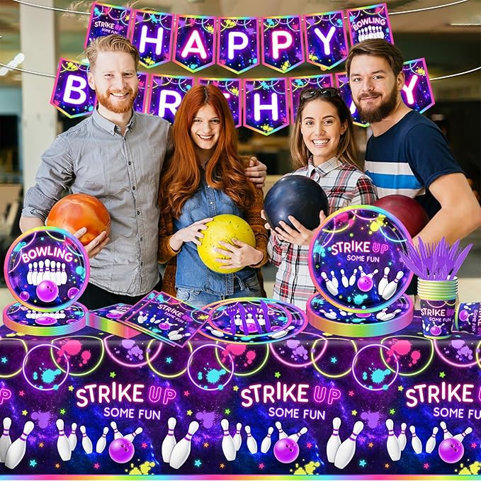 Bowling Birthday Tableware 142Pcs Let's Strike Up Some Fun Bowling Party - Image 6