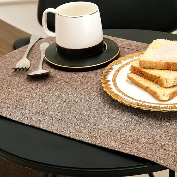 Mebakuk Linen Farmhouse Table Runner Large Burlap Style Soft and Waterproof - Image 6