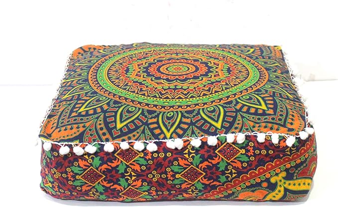 CRAFT KALA Large Hippie Mandala Meditation Floor Ottoman Pillow Cushion Pouf - Image 6