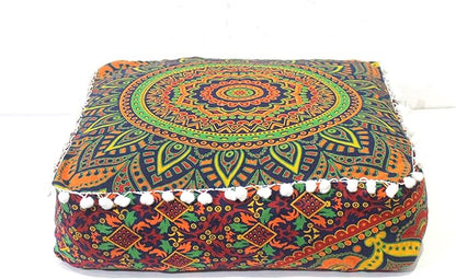 CRAFT KALA Large Hippie Mandala Meditation Floor Ottoman Pillow Cushion Pouf - Image 6