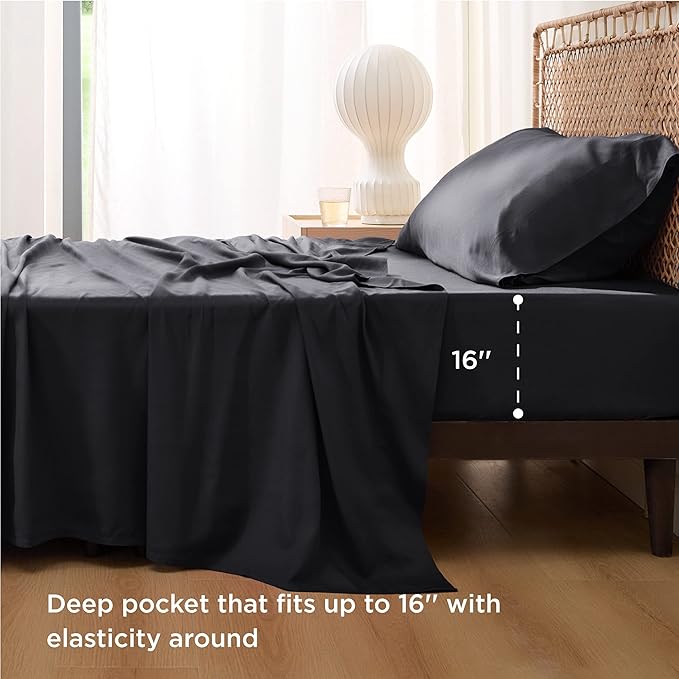 Bedsure Cooling Sheets Twin XL, Rayon Derived from Bamboo, Breathable & Soft - Image 3