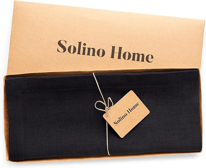 Solino Home Linen Black Table Runner 90 Inches Long - Image 5