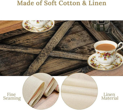 Old Barn Door Table Runner Wooden Barn Door Garage Door American Style Rustic - Image 5