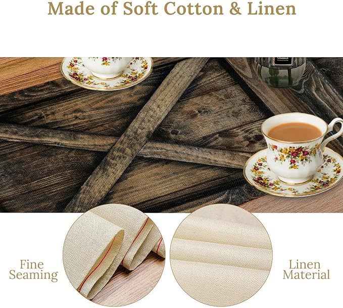 Old Barn Door Table Runner Wooden Barn Door Garage Door American Style Rustic - Image 5