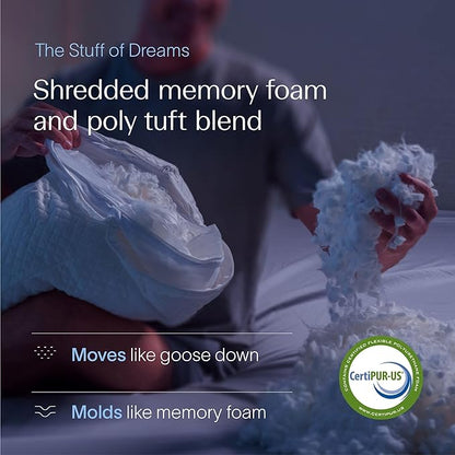 DreamyBlue Signature Pillow w/Adjustable Loft • Shredded Memory Foam Fill • - Image 4