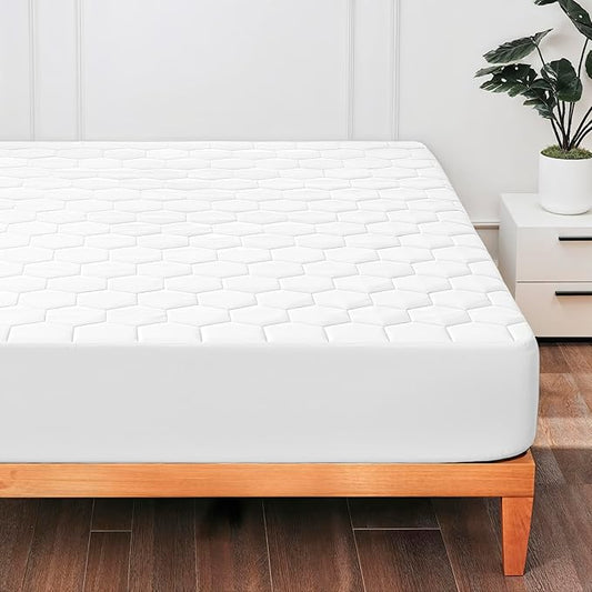 Hearth & Harbor California King Size Quilted Fitted Mattress Pad Cover by HearthHarbor