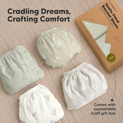 2-Pack Organic Bassinet Sheets for Girls, Boys - Image 9