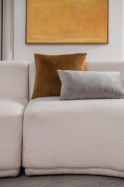 Decorative Pillow Cases 12x20 Light-Grey: 2 Pack Cozy Soft Velvet Rectangular - Image 4