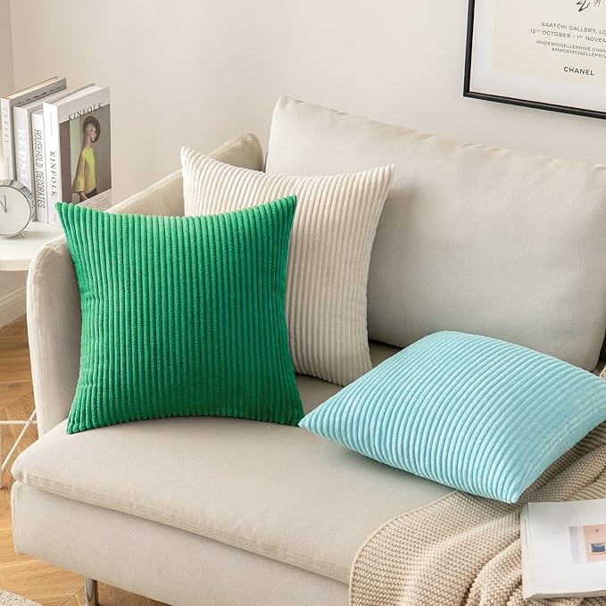 MIULEE Pack of 2 Corduroy Soft Soild Decorative Square Throw Pillow Covers Set - Image 5