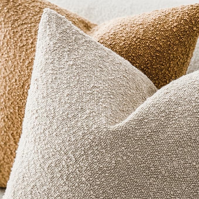 Foindtower Decorative Boucle Throw Pillow Covers Accent Solid Pillow Cases Cozy - Image 4