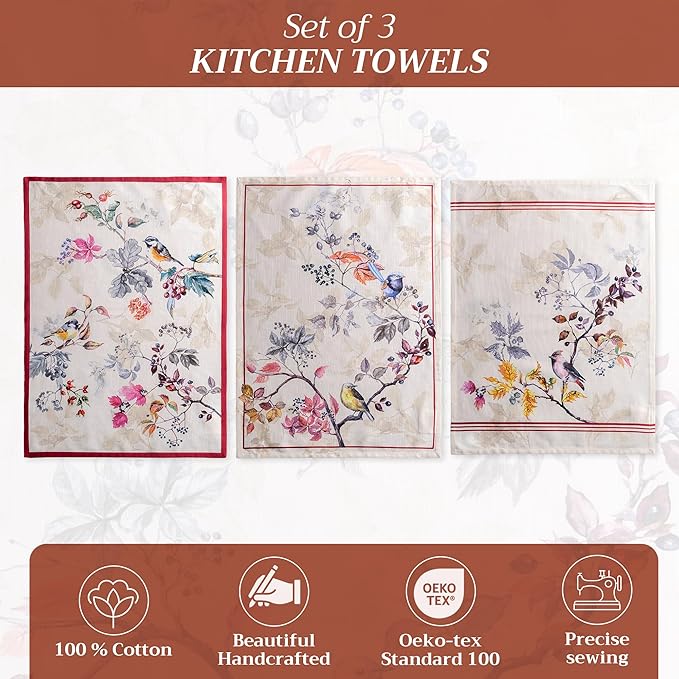 Maison d' Hermine Kitchen Towels Set of 3 100% Cotton 20" x 27.5" Reusable - Image 2