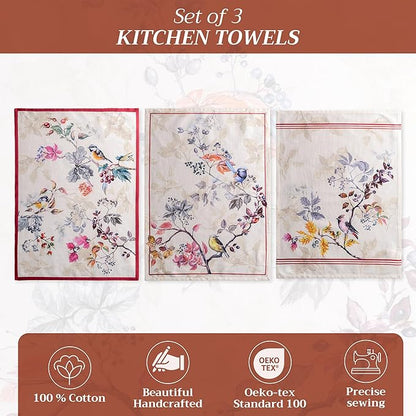 Maison d' Hermine Kitchen Towels Set of 3 100% Cotton 20" x 27.5" Reusable - Image 2