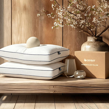 goose feather and down pillows queen size set, main product view