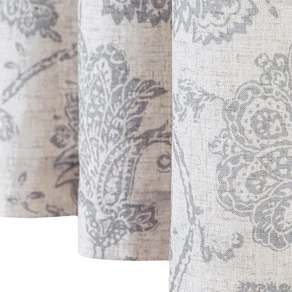 jinchan Kitchen Curtains Paisley Scroll Print Linen Small Window Tier Curtains - Image 6