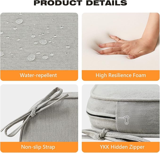 Sunbrella Round Corner Seat Cushions, Indoor Outdoor Water Repellent Universal - Image 5
