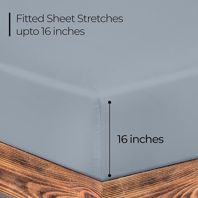 ROYALE LINENS 300 Thread Count 100% Long Staple Combed Cotton Fitted Sheet - Image 2