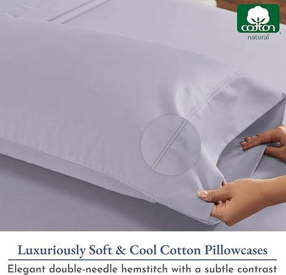 California Design Den 100% Cotton King Size Pillowcases Set of 2, 800 Thread - Image 4