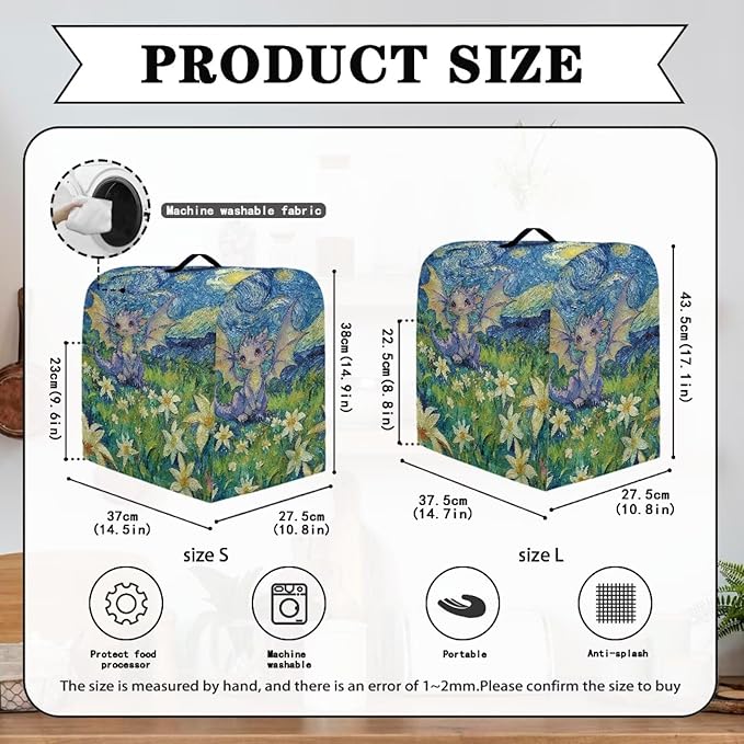 Cartoon Dragon Starry Night Stand Mixer Cover Dust Protector Cover Compatible - Image 6