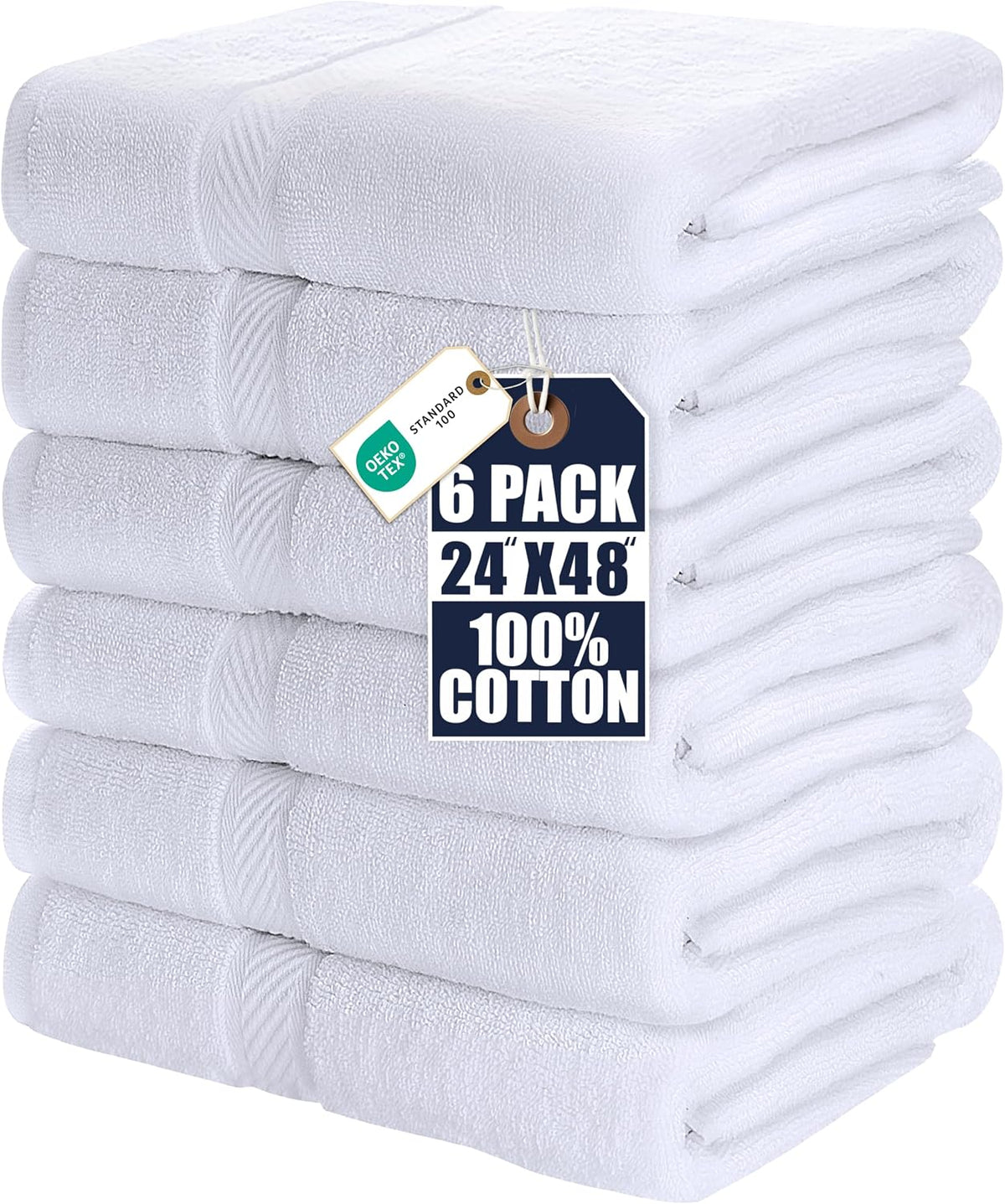 utopia towels 6 pack medium bath towels, 24x48 shown in use