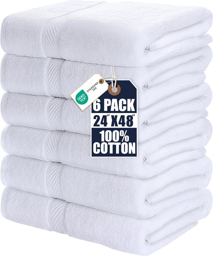 utopia towels 6 pack medium bath towels, 24x48 shown in use