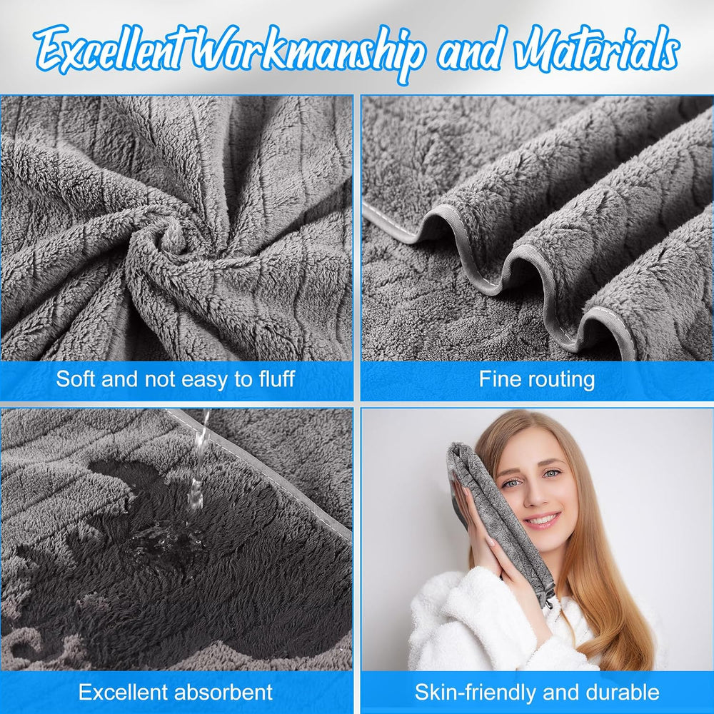 SmoothNovelty 16 Pack Microfiber Bath Towels Bulk,Gray,Wheat