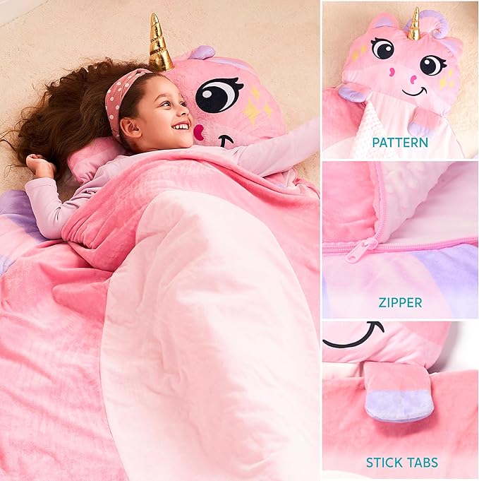 JOIEDOMI Kids Sleeping Bag 4 5 6 Year Old Girl Gifts Toddler Nap Mat - Image 3