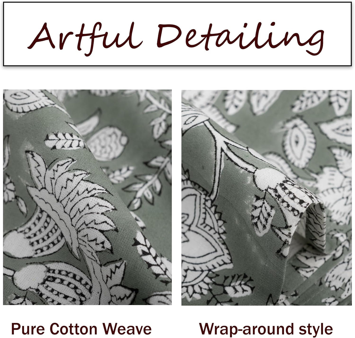 FYNITE Forest Frost Tablecloth | 72" Inches Round | 100% Cotton | Hand Block Print | Washable | Farmhouse & Fall Decor | Table Cover for Halloween | Thanksgiving | Christmas | Wedding | Parties