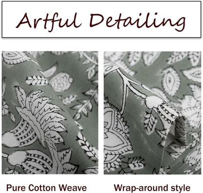 FYNITE Forest Frost Tablecloth | 72" Inches Round | 100% Cotton | Hand Block Print | Washable | Farmhouse & Fall Decor | Table Cover for Halloween | Thanksgiving | Christmas | Wedding | Parties