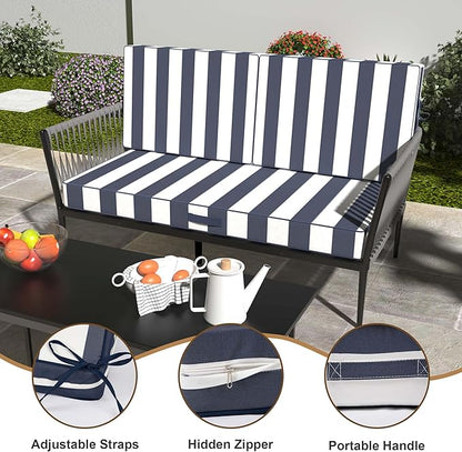 Outdoor Loveseat Cushion Set 46 x 26 Inch, Waterproof & Fade-Resistant Deep - Image 5