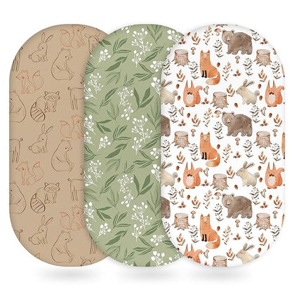 Baby Bassinet Sheets Girl Boy, Fitted Bassinet Sheet Set 3 Pack Bassinet by Unnivoll