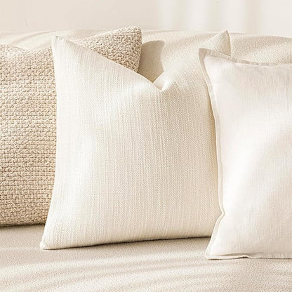 Foindtower Set of 2 Decorative Textured Burlap Linen Throw Pillow Covers - Image 4