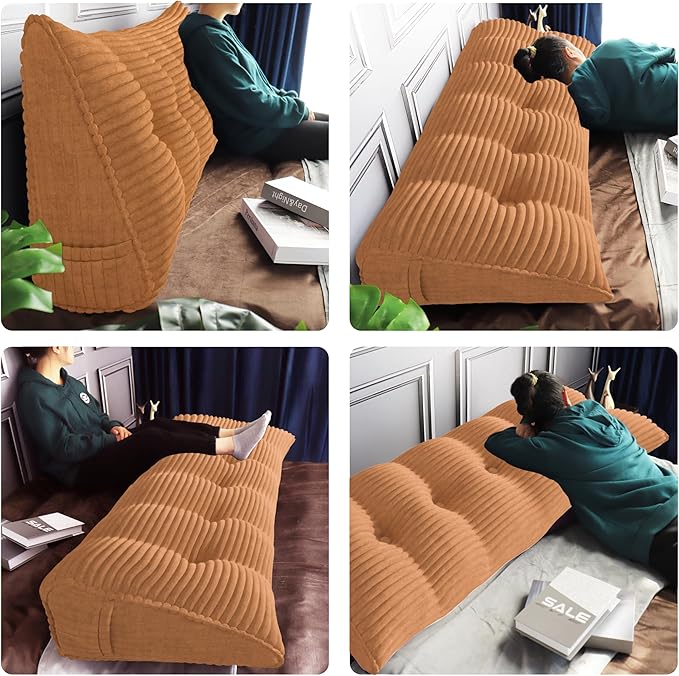 Daneey Headboard Pillow Full, Triangular Wedge Headboard Pillow - Image 3