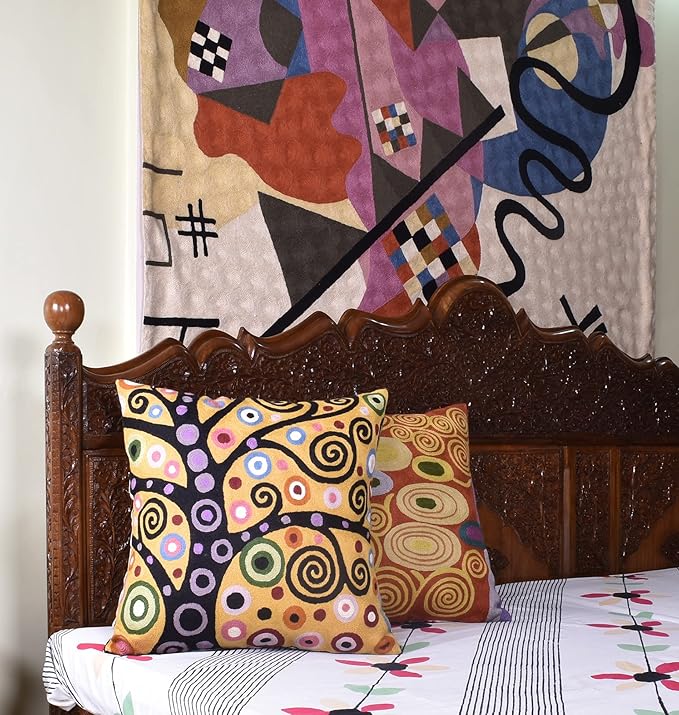 Klimt Yellow Tree of Life Pillow Cover Gold Floral Pillowcase Flower Botanical - Image 4
