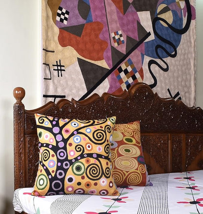 Klimt Yellow Tree of Life Pillow Cover Gold Floral Pillowcase Flower Botanical - Image 4