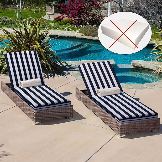 NettyPro Outdoor Patio Chaise Lounge Chair Cushion Covers - Image 6
