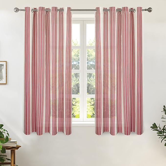 DriftAway Farmhouse Vertical Striped Linen Blend Textured Light Filtering Semi by DriftAway