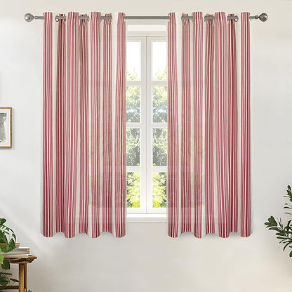 DriftAway Farmhouse Vertical Striped Linen Blend Textured Light Filtering Semi by DriftAway