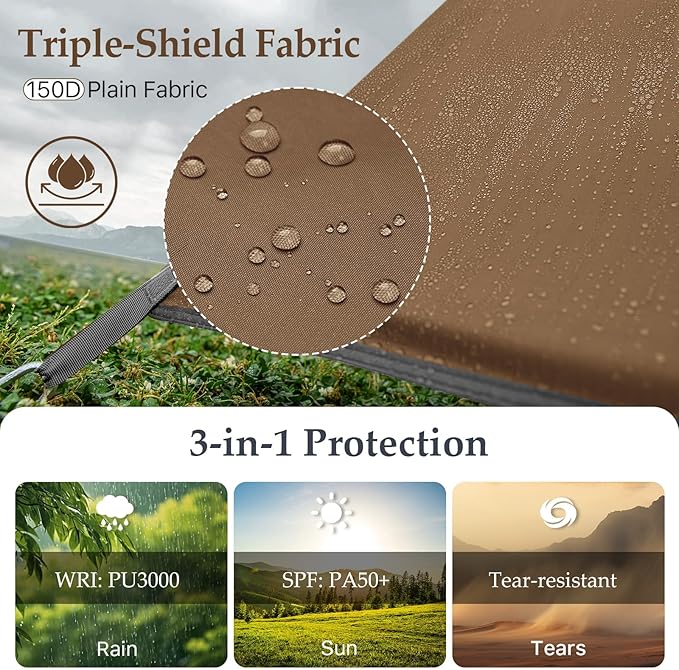 Camping Tarp Tent Portable Multifunctional Bushcraft Backpacking Tear-Resistant - Image 4