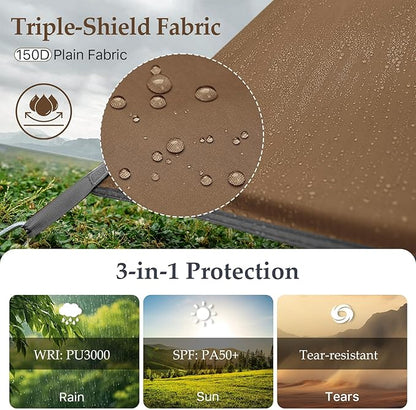 Camping Tarp Tent Portable Multifunctional Bushcraft Backpacking Tear-Resistant - Image 4