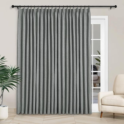 Macochico Extra Wide Full Blackout Linen Curtains by Macochico