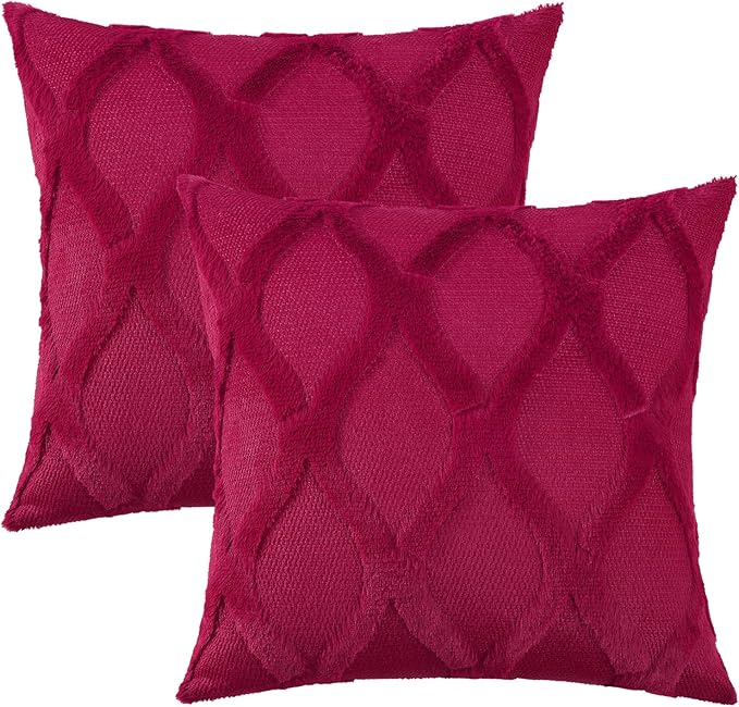 decorUhome Christmas Throw Pillow Covers 24x24 Inch Set of 2, Soft Plush Faux - Image 7